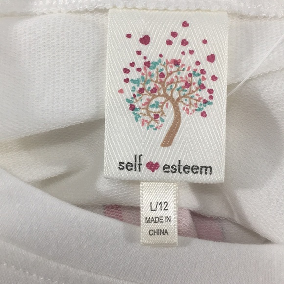 Self Esteem Unicorn and Snowflake Shirt, White, Large - Picture 4 of 5